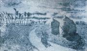 Twilight with Haystacks Camille Pissarro